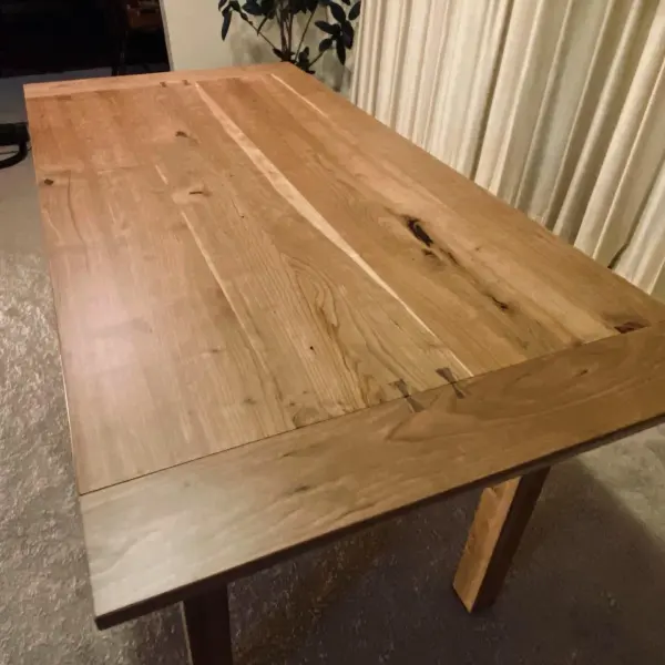 Cherry kitchen table with breadboard ends